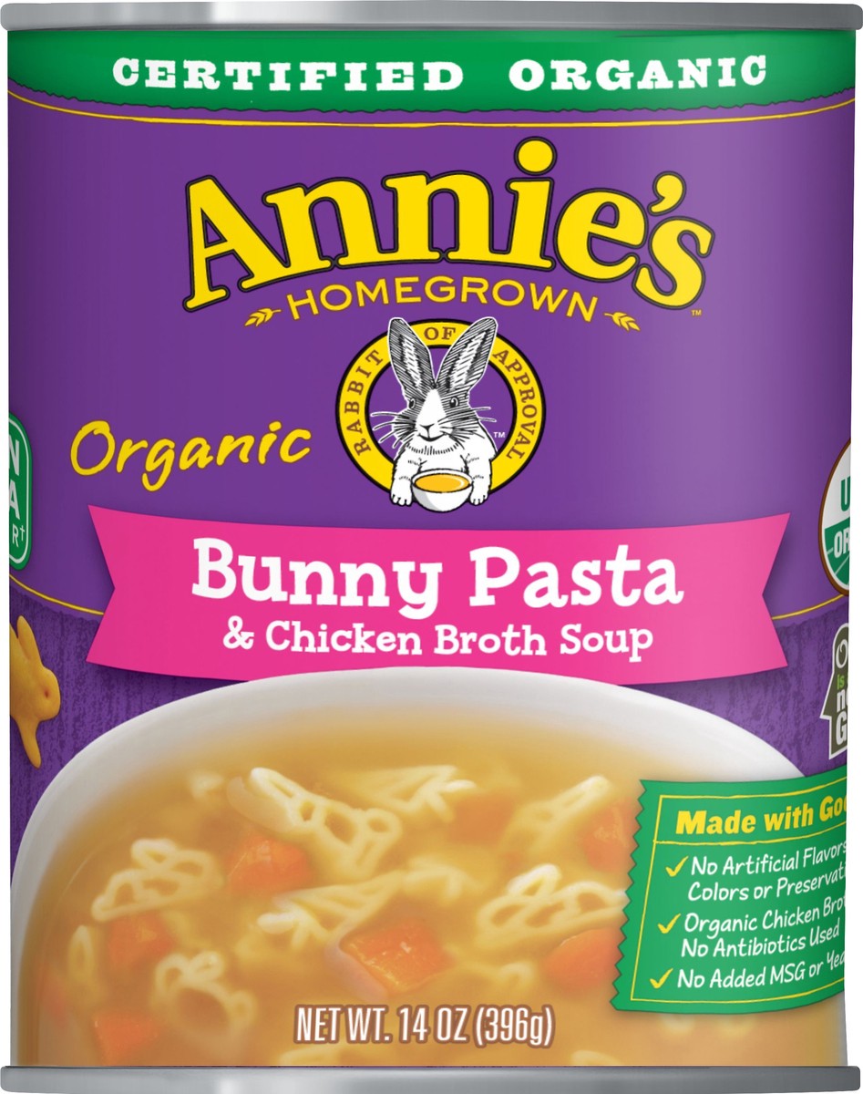 slide 6 of 9, Annie's Organic Bunny Pasta and Chicken Broth Soup, 14 oz, 14 oz