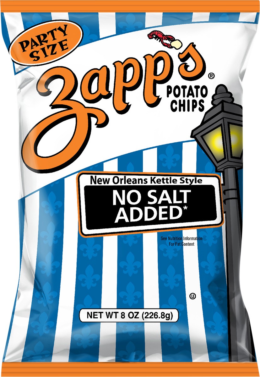 slide 4 of 7, Zapp's 8 oz Zapp's No Salt New Orleans Kettle Style Potato Chips, 8 oz