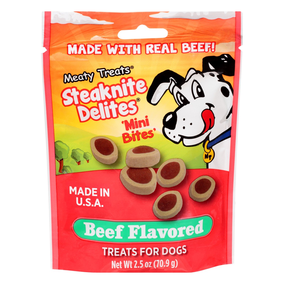 slide 1 of 9, Meaty Treats Steaknite Delights Beef, 2.5 oz