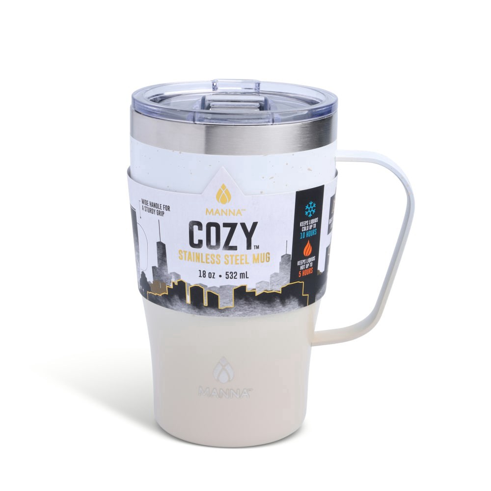 slide 2 of 4, Manna Cozy Stainless Steel Coffee Mug - Grey Ombre Splatter, 18 oz