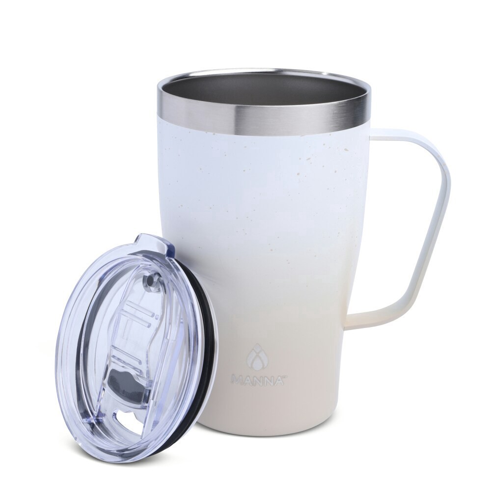 slide 4 of 4, Manna Cozy Stainless Steel Coffee Mug - Grey Ombre Splatter, 18 oz