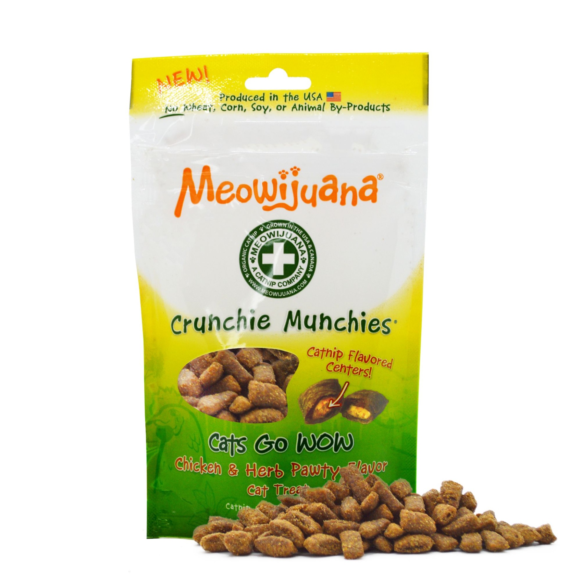 slide 1 of 1, Meowijuana Crunchie Munchies Cat Treats, 3 oz