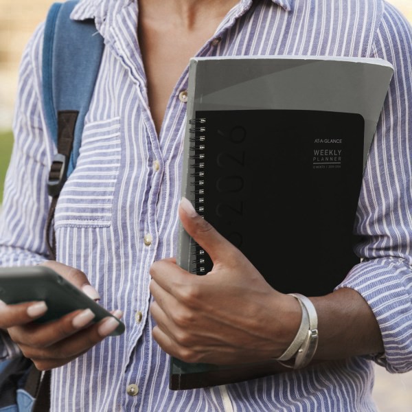 slide 8 of 10, AT-A-GLANCE® Contemporary Lite Academic 2025-2026 Weekly Monthly Planner, Black, Medium, 7"" x 8 3/4"", 1 ct