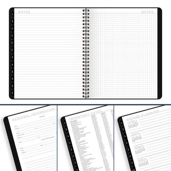slide 6 of 10, AT-A-GLANCE® Contemporary Lite Academic 2025-2026 Weekly Monthly Planner, Black, Medium, 7"" x 8 3/4"", 1 ct