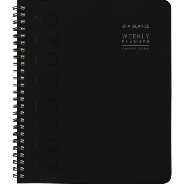 slide 2 of 10, AT-A-GLANCE® Contemporary Lite Academic 2025-2026 Weekly Monthly Planner, Black, Medium, 7"" x 8 3/4"", 1 ct