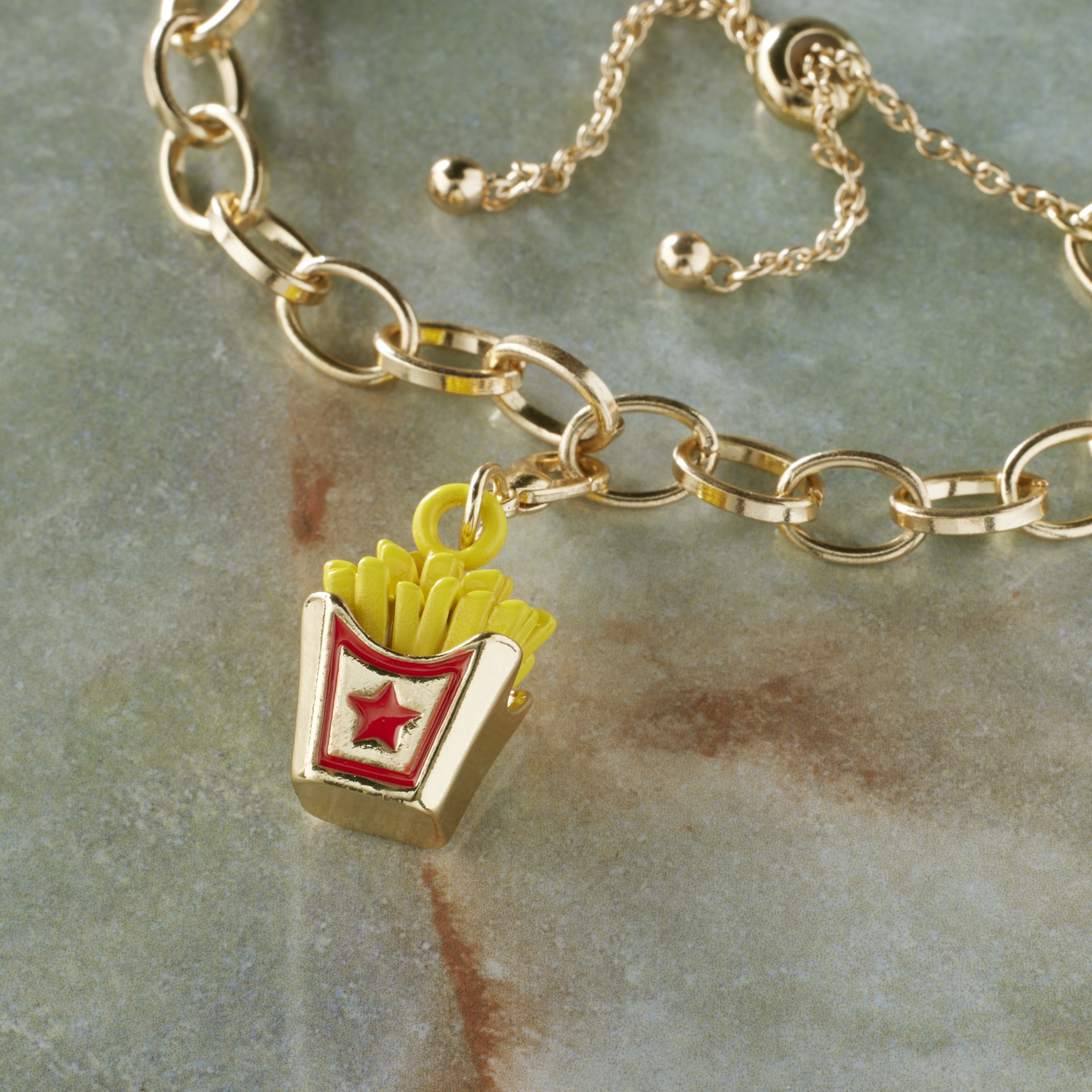 slide 2 of 3, Fast Food Fries Charm By Bead Landing, 14 mm charm diameter