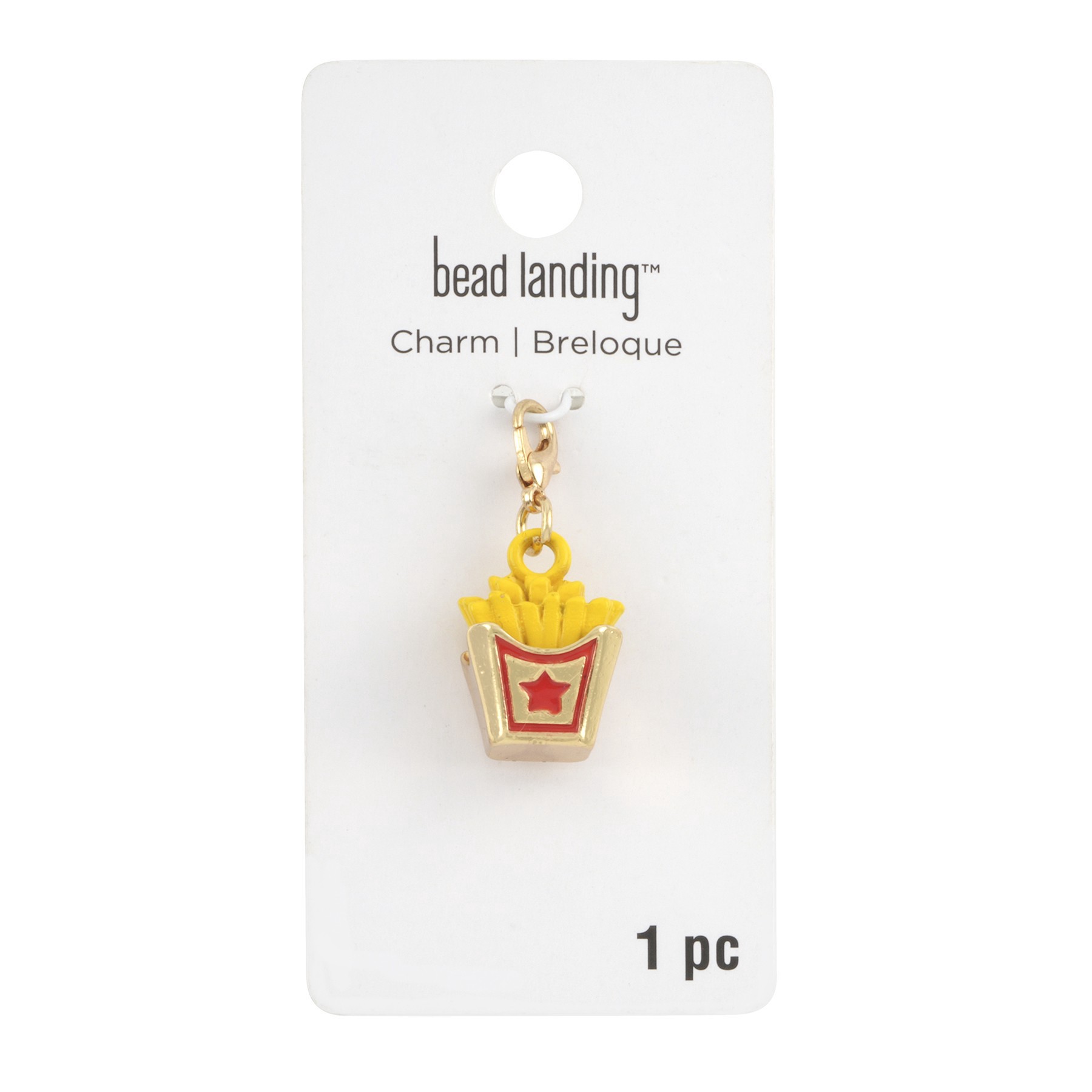 slide 3 of 3, Fast Food Fries Charm By Bead Landing, 14 mm charm diameter