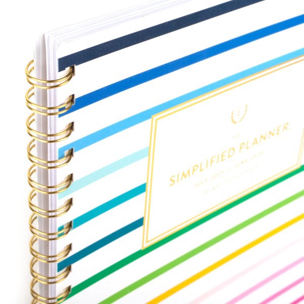 slide 7 of 10, Emily Ley Simplified by Emily Ley for AT-A-GLANCE® Academic 2025-2026 Weekly Monthly Planner, Happy Stripe, Large, 8 1/2"" x 11"", 1 ct