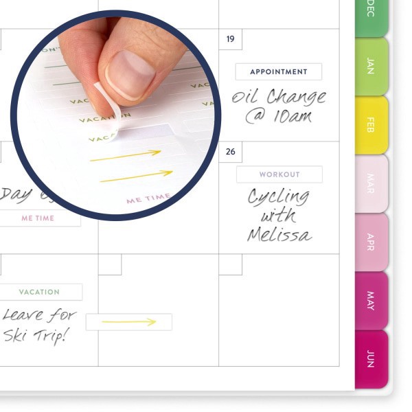 slide 4 of 10, Emily Ley Simplified by Emily Ley for AT-A-GLANCE® Academic 2025-2026 Weekly Monthly Planner, Happy Stripe, Large, 8 1/2"" x 11"", 1 ct