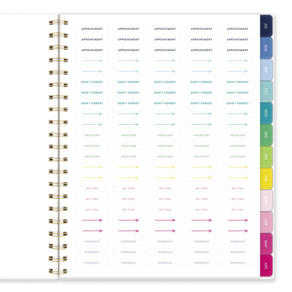 slide 5 of 10, Emily Ley Simplified by Emily Ley for AT-A-GLANCE® Academic 2025-2026 Weekly Monthly Planner, Happy Stripe, Large, 8 1/2"" x 11"", 1 ct