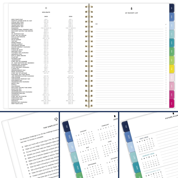 slide 3 of 10, Emily Ley Simplified by Emily Ley for AT-A-GLANCE® Academic 2025-2026 Weekly Monthly Planner, Happy Stripe, Large, 8 1/2"" x 11"", 1 ct