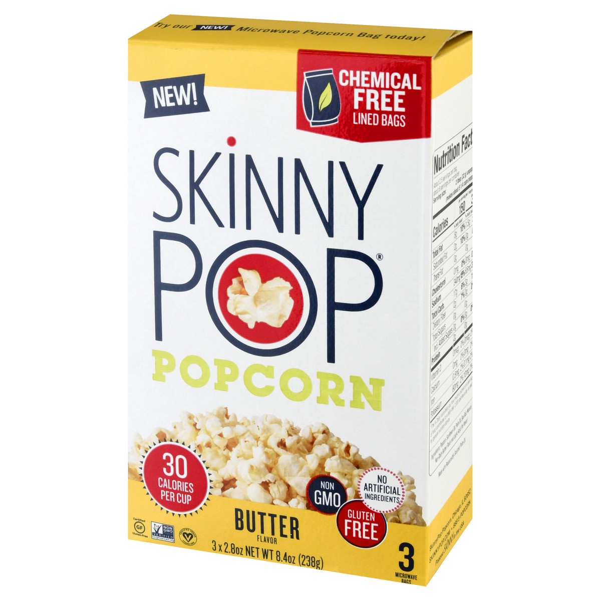 slide 7 of 13, SkinnyPop Butter Flavor Popcorn 3 ea, 3 ct