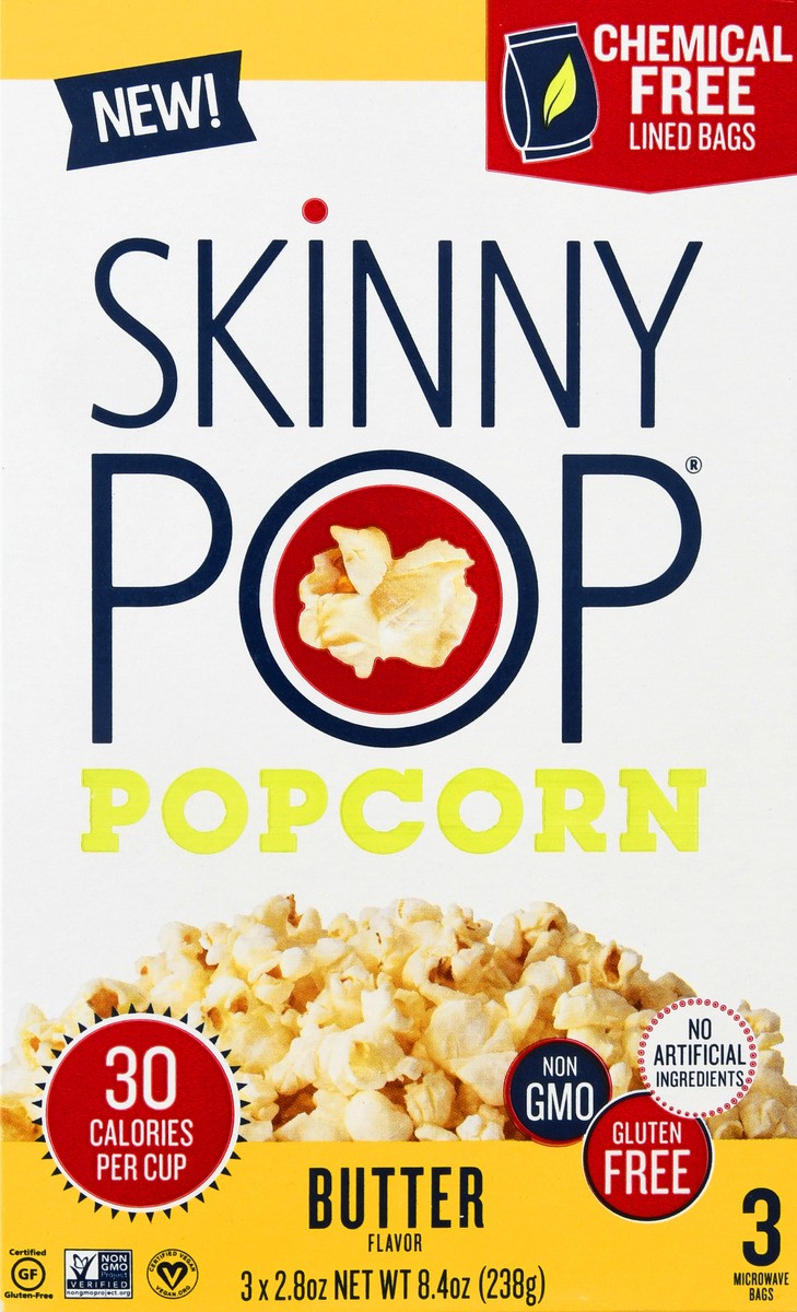 slide 12 of 13, SkinnyPop Butter Flavor Popcorn 3 ea, 3 ct