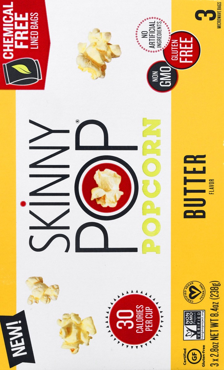 slide 5 of 13, SkinnyPop Butter Flavor Popcorn 3 ea, 3 ct