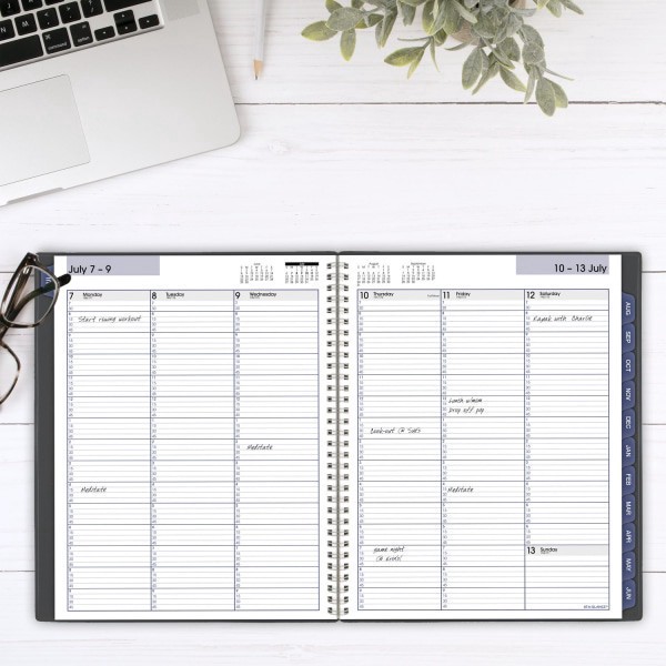 slide 2 of 10, AT-A-GLANCE® DayMinder® Academic 2025-2026 Weekly Monthly Appointment Book Planner, Charcoal, Large, 8 1/2"" x 11"", 1 ct