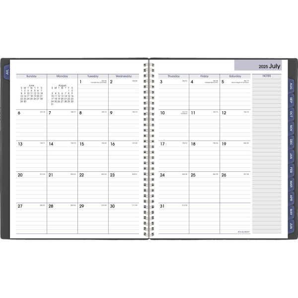 slide 4 of 10, AT-A-GLANCE® DayMinder® Academic 2025-2026 Weekly Monthly Appointment Book Planner, Charcoal, Large, 8 1/2"" x 11"", 1 ct