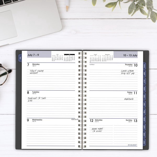 slide 6 of 10, AT-A-GLANCE® DayMinder® Academic 2025-2026 Weekly Monthly Planner, Charcoal, Small, 5"" x 8"", 1 ct