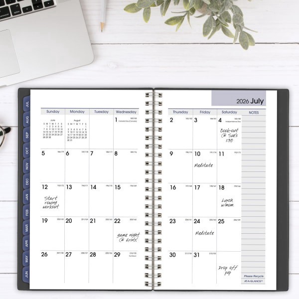 slide 7 of 10, AT-A-GLANCE® DayMinder® Academic 2025-2026 Weekly Monthly Planner, Charcoal, Small, 5"" x 8"", 1 ct