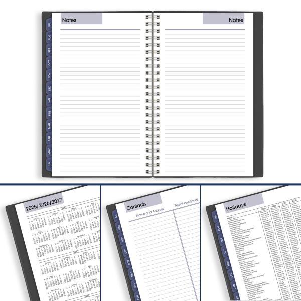 slide 4 of 10, AT-A-GLANCE® DayMinder® Academic 2025-2026 Weekly Monthly Planner, Charcoal, Small, 5"" x 8"", 1 ct