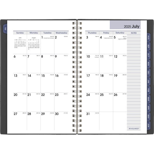 slide 5 of 10, AT-A-GLANCE® DayMinder® Academic 2025-2026 Weekly Monthly Planner, Charcoal, Small, 5"" x 8"", 1 ct
