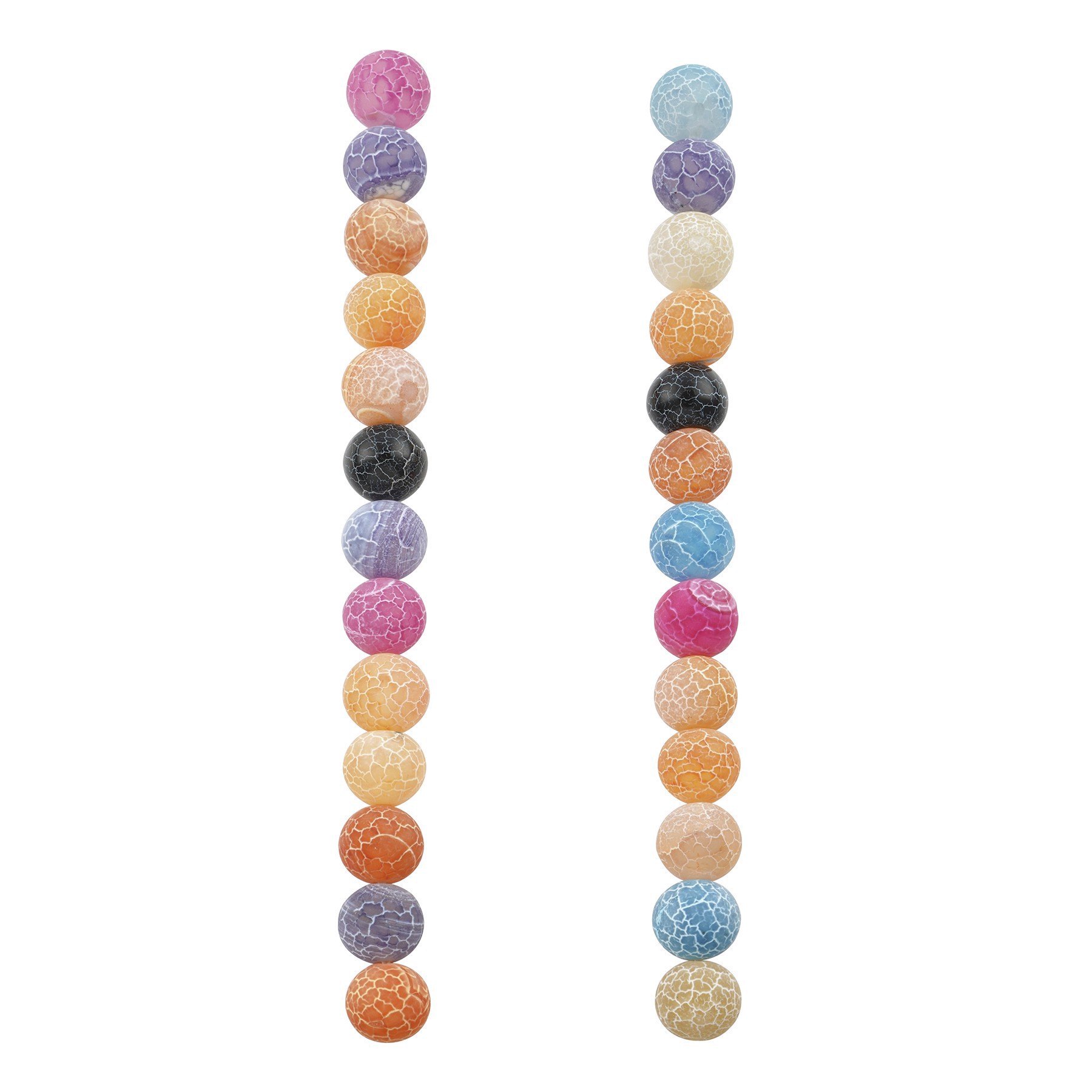 slide 3 of 3, Multicolor Crackled Agate Round Beads, 10mm By Bead Landing, 10mm