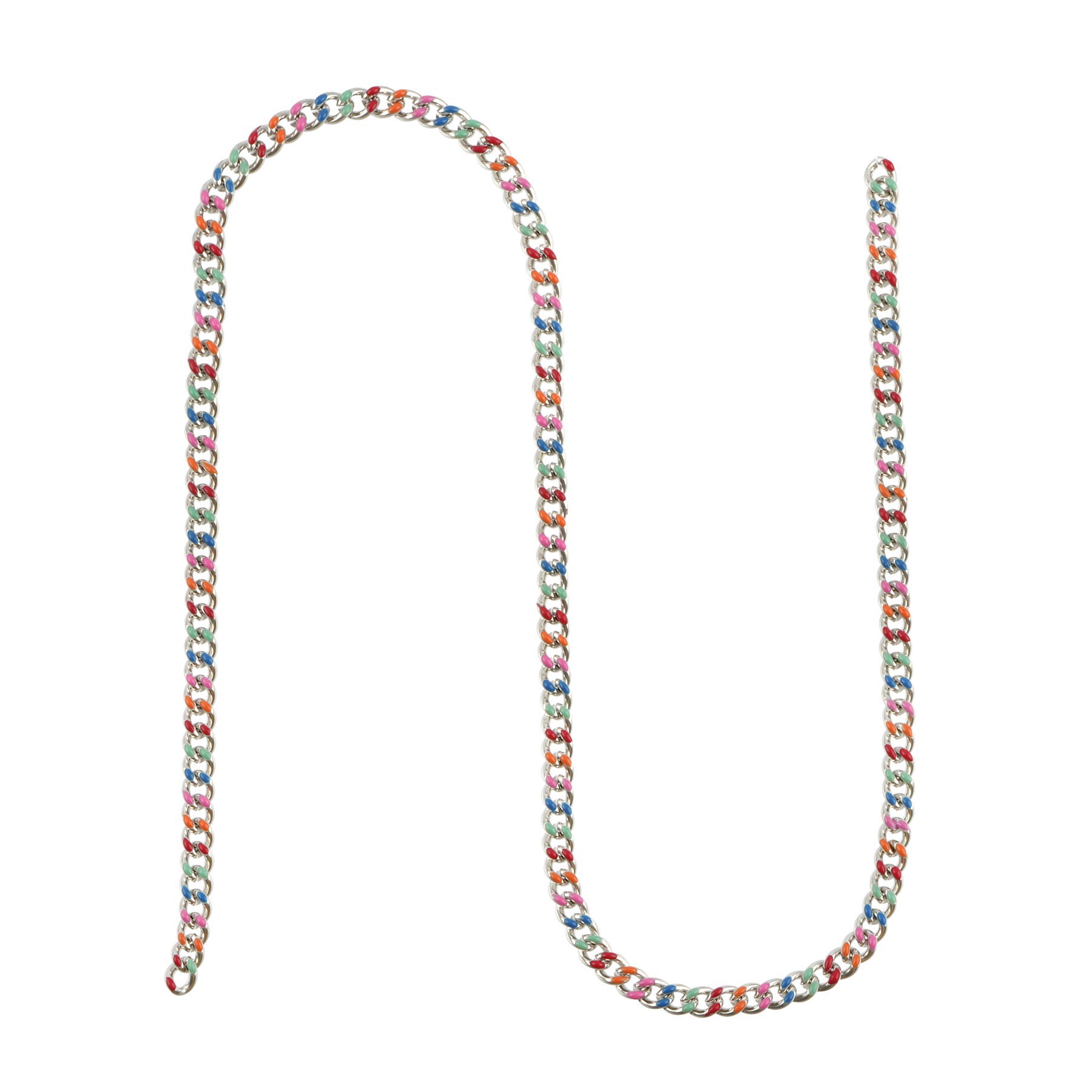 slide 2 of 3, 18" Rhodium Enamel Curb Chain By Bead Landing, 18 in