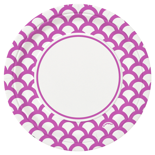 slide 1 of 1, Unique Industries Hot Pink Scallop Dessert Plates, 30 ct; 7 in