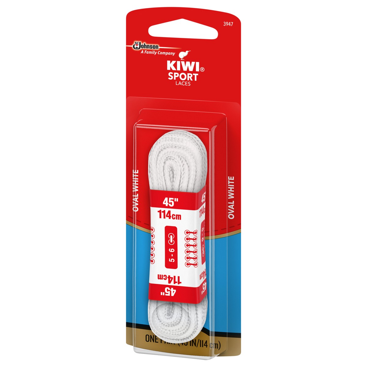 slide 3 of 5, KIWI Sport Oval Laces, White, 45 in, 1 pair, 45 in