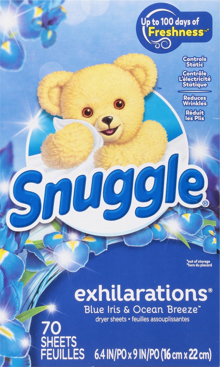 slide 8 of 10, Snuggle Exhilarations Blue Iris & Ocean Breeze Dryer Sheets 70 ea, 70 ct