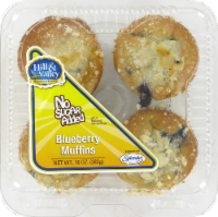 slide 1 of 1, Hill & Valley No Sugar Added Blueberry Muffins, 4 ct; 10 oz