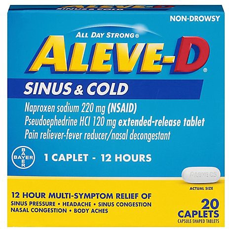 slide 1 of 1, Aleve D Sinus & Cold Tablets - 20 CT, 20 ct
