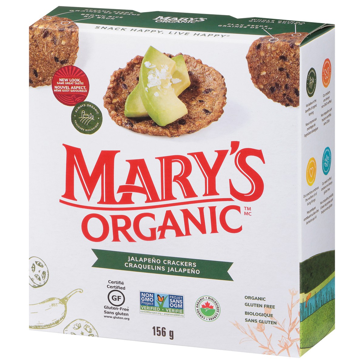 slide 5 of 9, Mary's Organic Jalapeno Crackers 156 g, 156 g