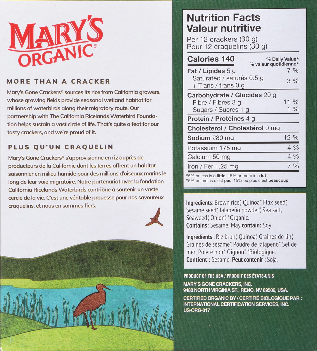 slide 4 of 9, Mary's Organic Jalapeno Crackers 156 g, 156 g