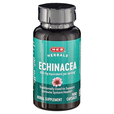 slide 1 of 1, H-E-B Herbals Echinacea Capsules - 650 mg, 100 ct