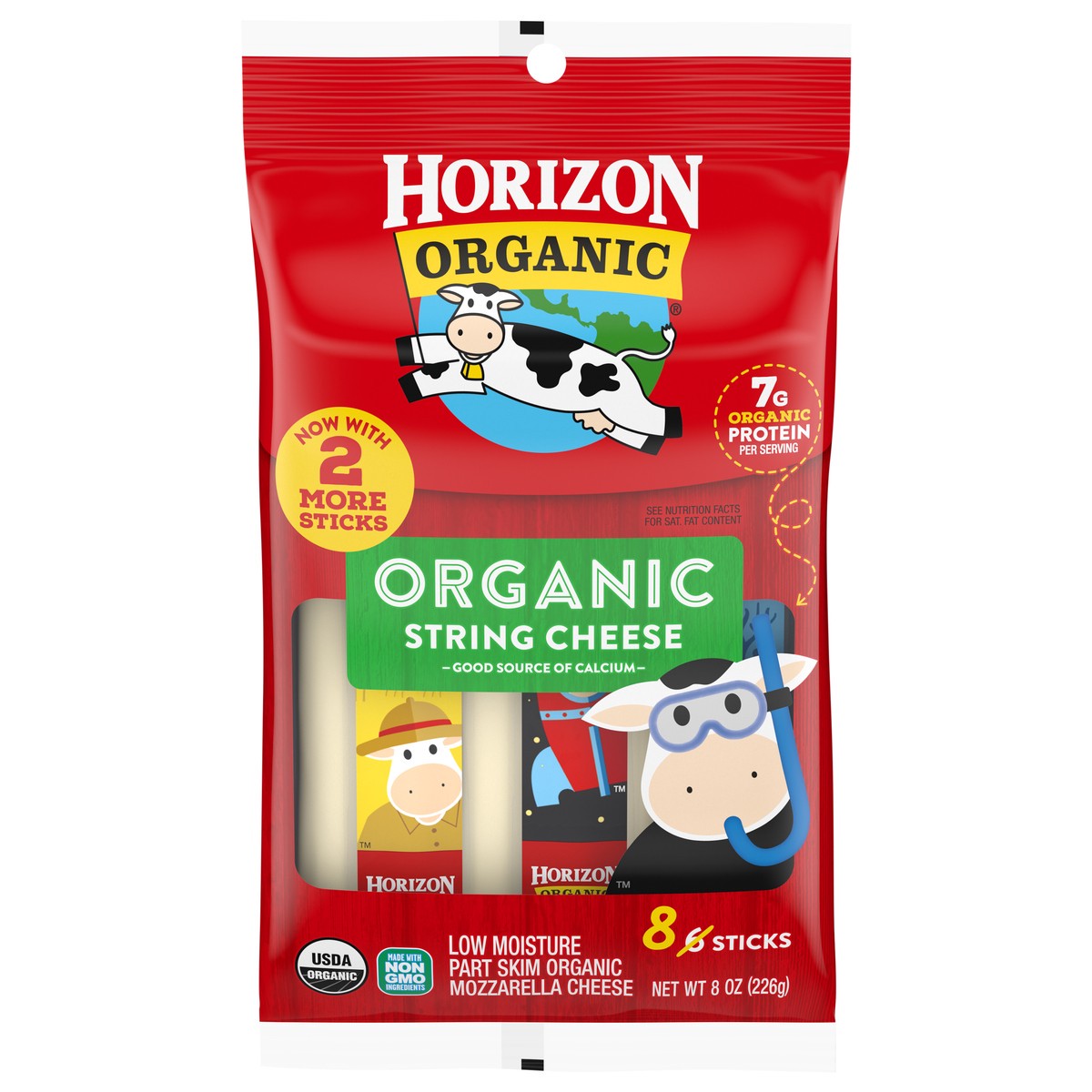 slide 1 of 5, Horizon Organic Sticks Mozzarella Cheese, 8 Oz., 8 Count, 8 ct