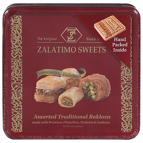 slide 1 of 1, Zalatimo Sweets Traditional Assorted Baklava 28 oz, 28 oz