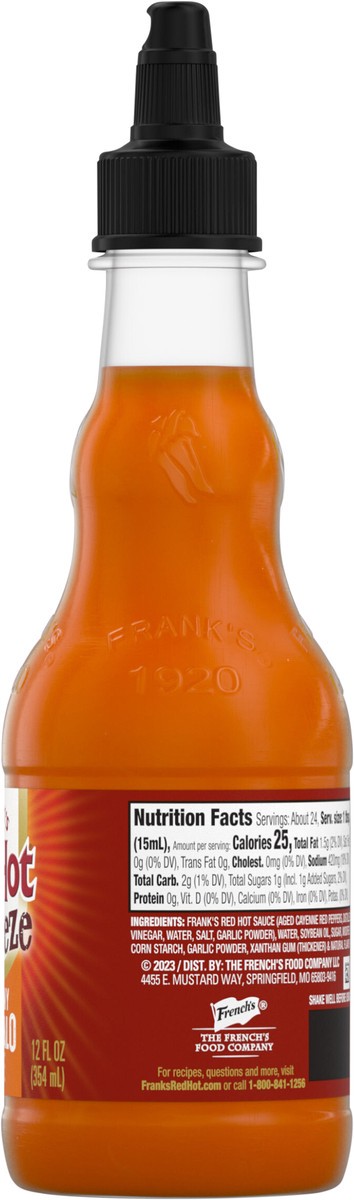 slide 12 of 12, Frank's RedHot Creamy Buffalo Squeeze Hot Sauce, 12 fl oz, 12 fl oz