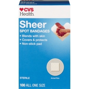 slide 1 of 1, CVS Health Sheer Bandages Spot, 100 ct