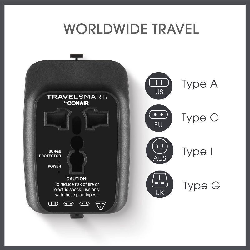 slide 7 of 11, Travel Smart All-in-One Adapter with USB A & C Ports, 1 ct