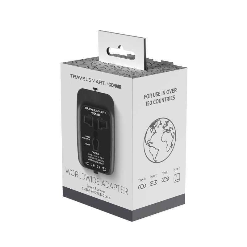 slide 4 of 11, Travel Smart All-in-One Adapter with USB A & C Ports, 1 ct