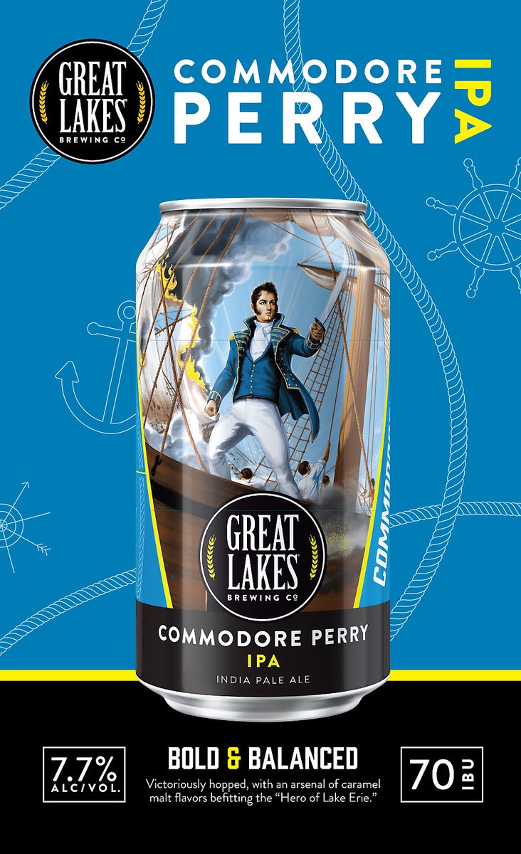 slide 2 of 8, Great Lakes Brewing Co. Great Lakes Commodore Perry IPA 12 pack, 12oz fl oz cans, 7.7% ABV, 12 ct; 12 oz