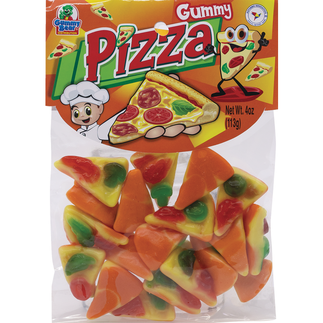 slide 1 of 1, GUMMY BEAR Gummi Fun Mix Funny Gummies Pizza Slices, 4 Oz, 4 oz