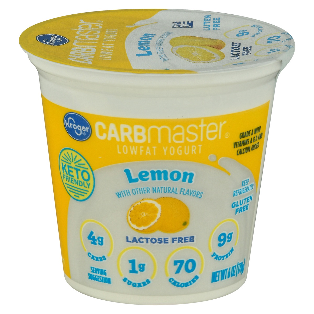 slide 1 of 1, Kroger Carbmaster Lemon Cultured Dairy Blend, 6 oz