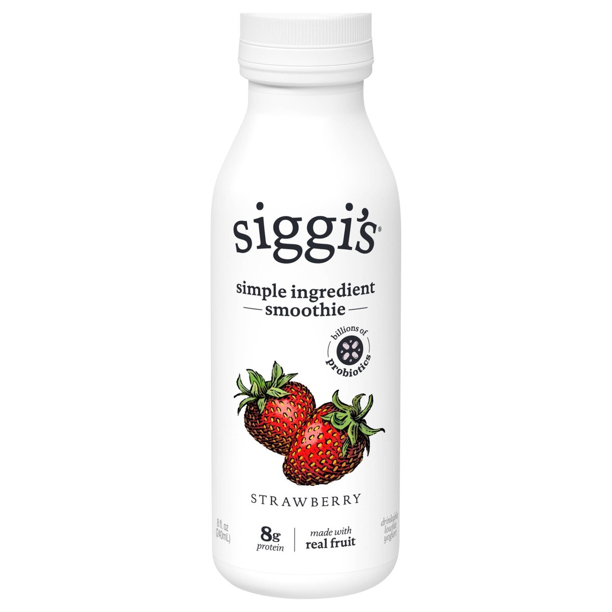 slide 1 of 2, Siggi's Probiotic Whole Milk Strawberry Drinkable Yogurt 8 oz, 8 fl oz