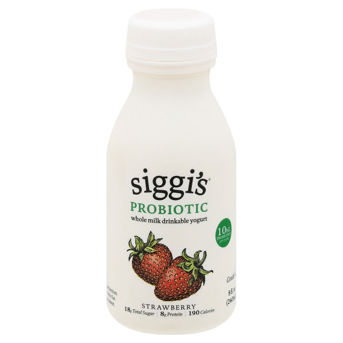 slide 1 of 3, Siggi's Probiotic Whole Milk Strawberry Drinkable Yogurt 8 oz, 