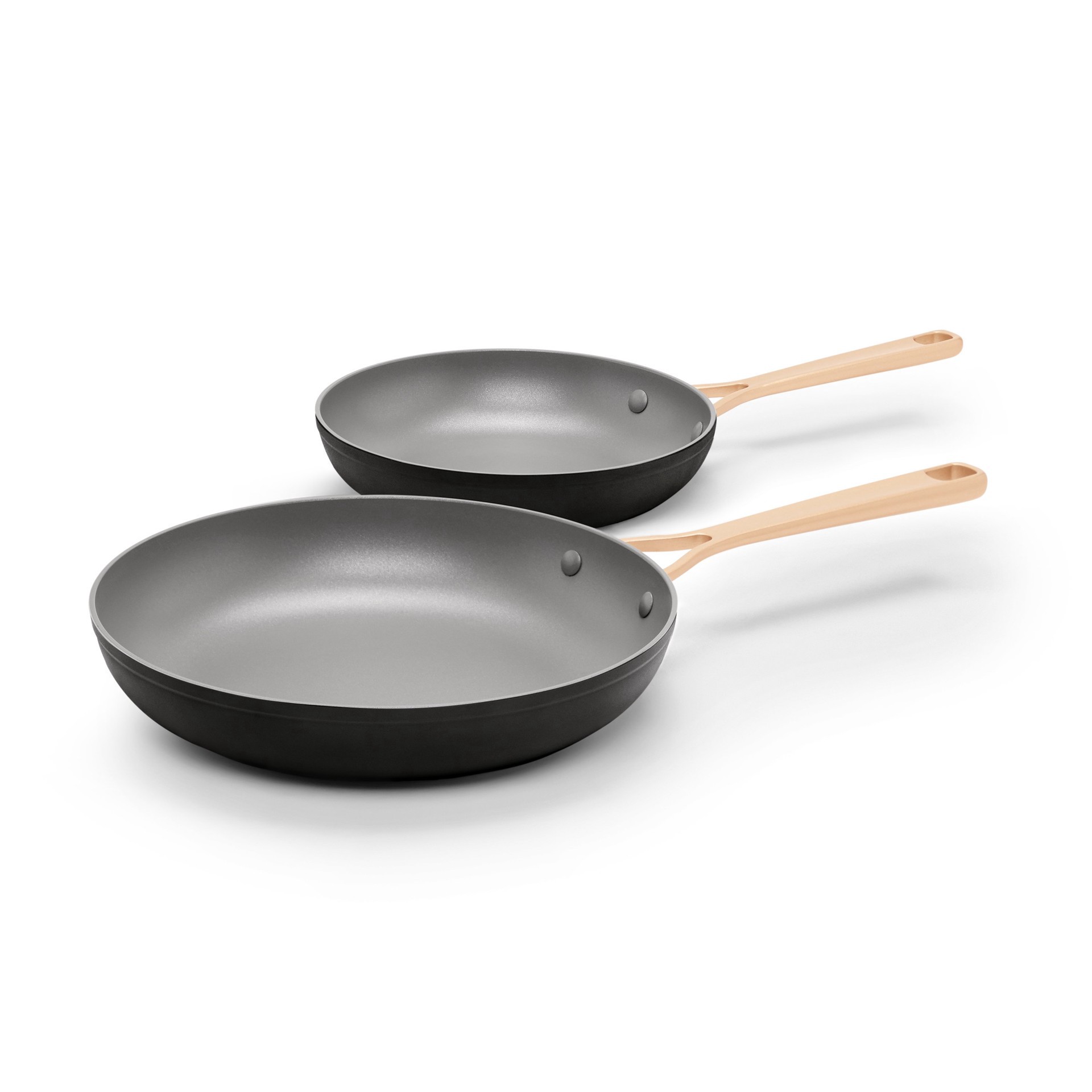 slide 1 of 1, Kitchen & Table by H-E-B Non-Stick Fry Pans - Classic Black, 2 ct
