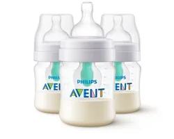 Philips Avent Anti-Colic Baby Bottle With AirFree Vent, 4 oz, 3 pk, Clear