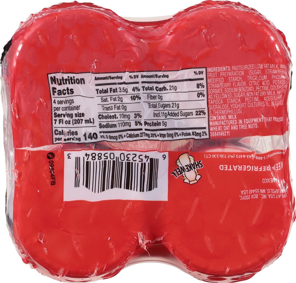 slide 10 of 13, Yoplait Strawberry Smoothie 4 - 7 fl oz Bottles, 4 ct