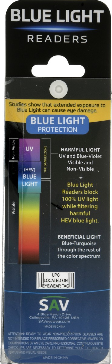 slide 7 of 9, Sav +1.50 Blue Light Readers 1 ea, 1 ct