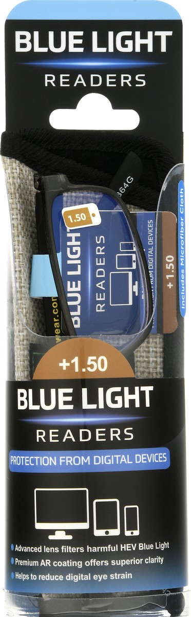 slide 6 of 9, Sav +1.50 Blue Light Readers 1 ea, 1 ct